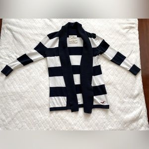 Hollister dark navy and white Cardigan